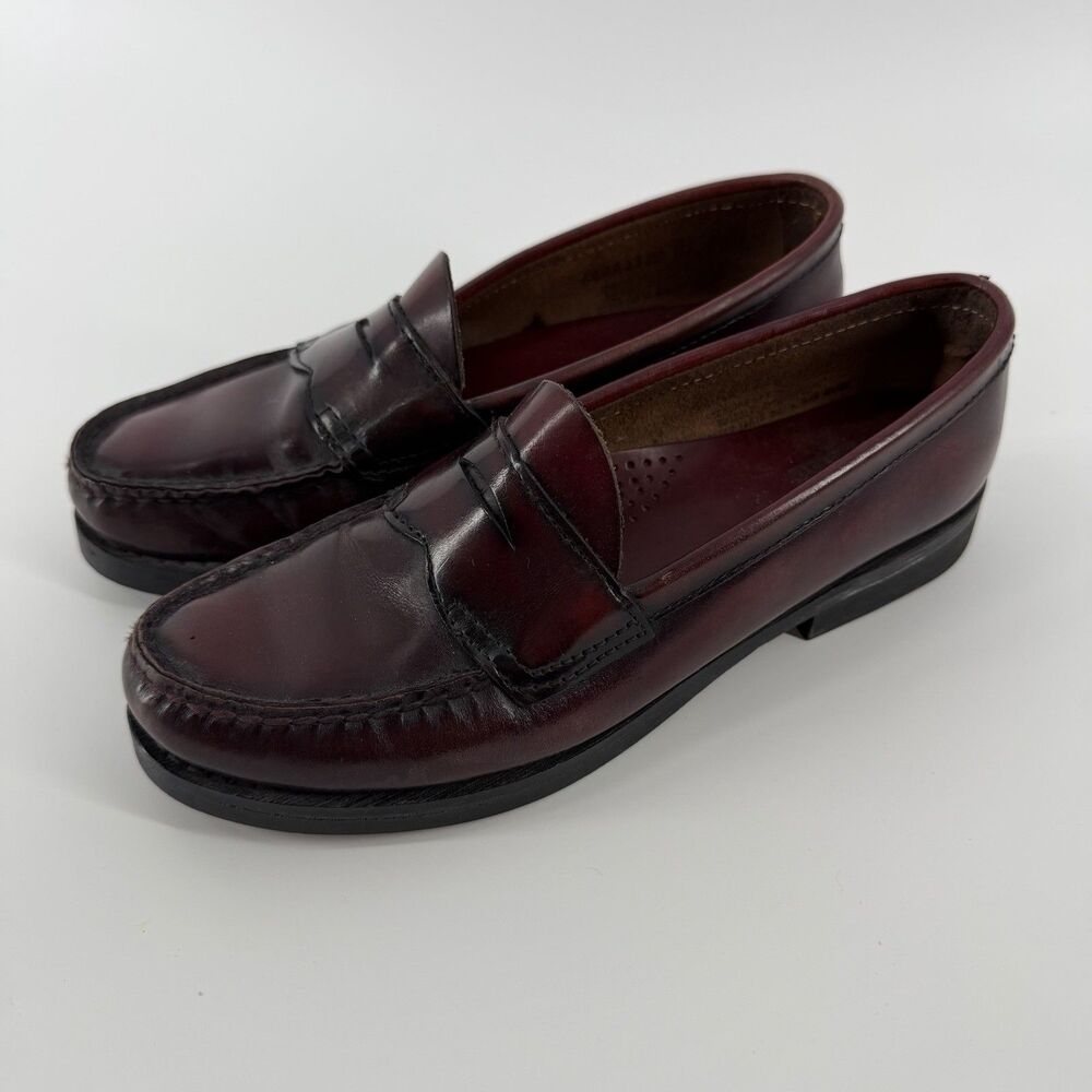 G.H. Bass Weejuns Leather Penny Loafers Women’s 6.5 Burgundy Wine Slip On Shoes
